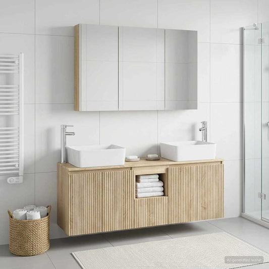 vidaXL Bathroom Cabinet Set 4 pcs Sonoma Oak Engineered Wood 1