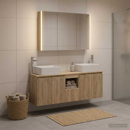 vidaXL Bathroom Cabinet Set 4 pcs Sonoma Oak Engineered Wood 4