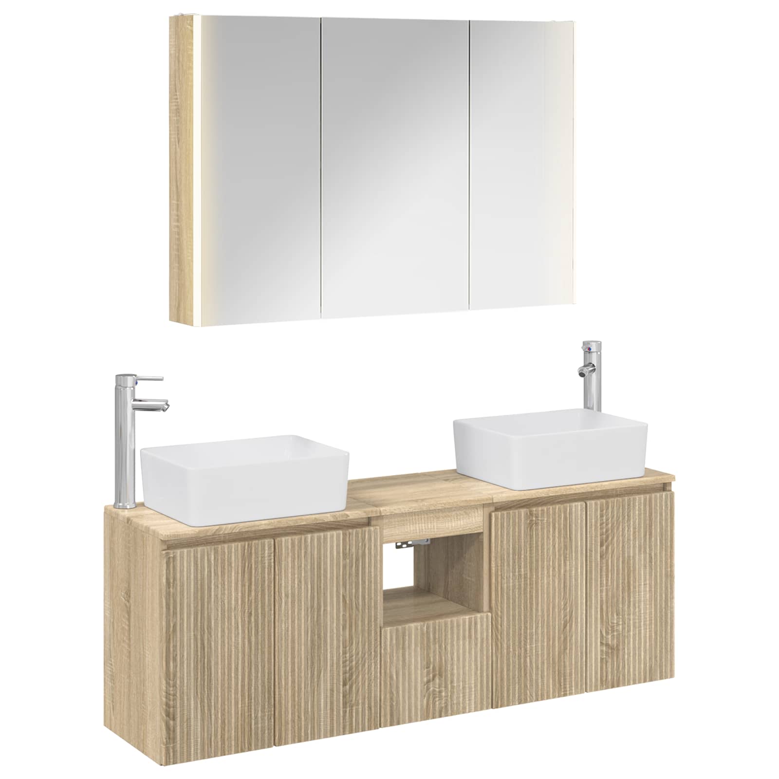 vidaXL Bathroom Cabinet Set 4 pcs Sonoma Oak Engineered Wood 2