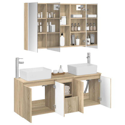 vidaXL Bathroom Cabinet Set 4 pcs Sonoma Oak Engineered Wood 3