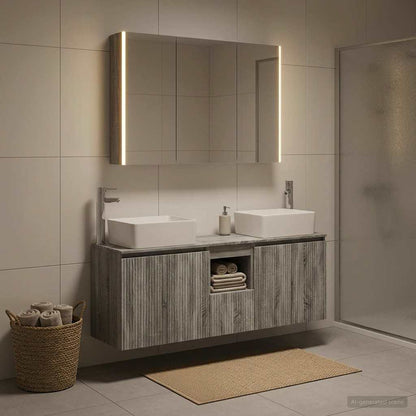 vidaXL Bathroom Cabinet Set 4 pcs Grey Sonoma Engineered Wood 1