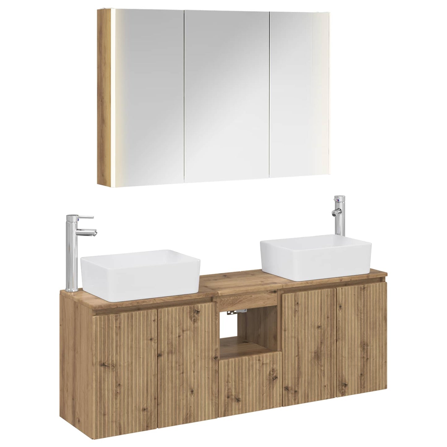 vidaXL Bathroom Cabinet Set 4 pcs Artisan Oak Engineered Wood 2