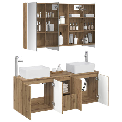vidaXL Bathroom Cabinet Set 4 pcs Artisan Oak Engineered Wood 3