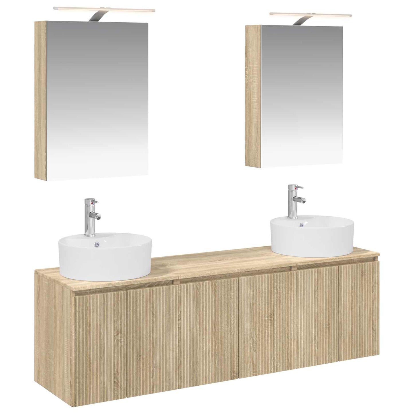 vidaXL Bathroom Cabinet Set 5 pcs Sonoma Oak Engineered Wood 2