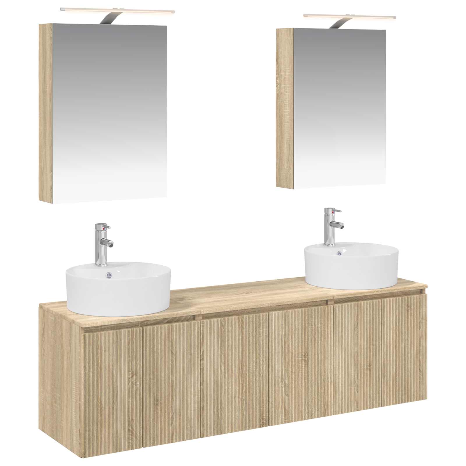 vidaXL Bathroom Cabinet Set 5 pcs Sonoma Oak Engineered Wood 2