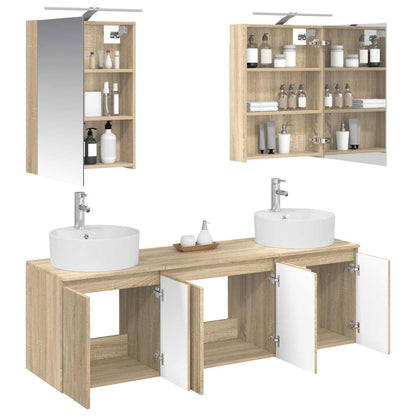 vidaXL Bathroom Cabinet Set 5 pcs Sonoma Oak Engineered Wood 3
