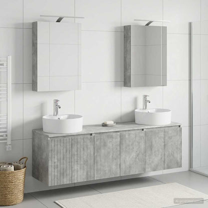 vidaXL Bathroom Cabinet Set 5 pcs Concrete Grey Engineered Wood 1