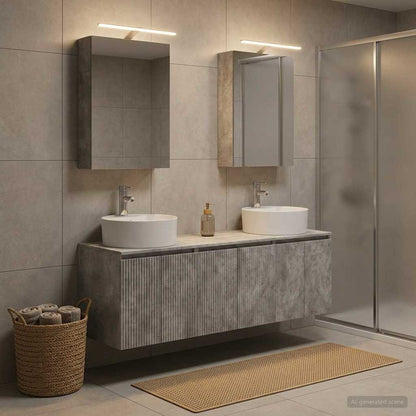 vidaXL Bathroom Cabinet Set 5 pcs Concrete Grey Engineered Wood 4