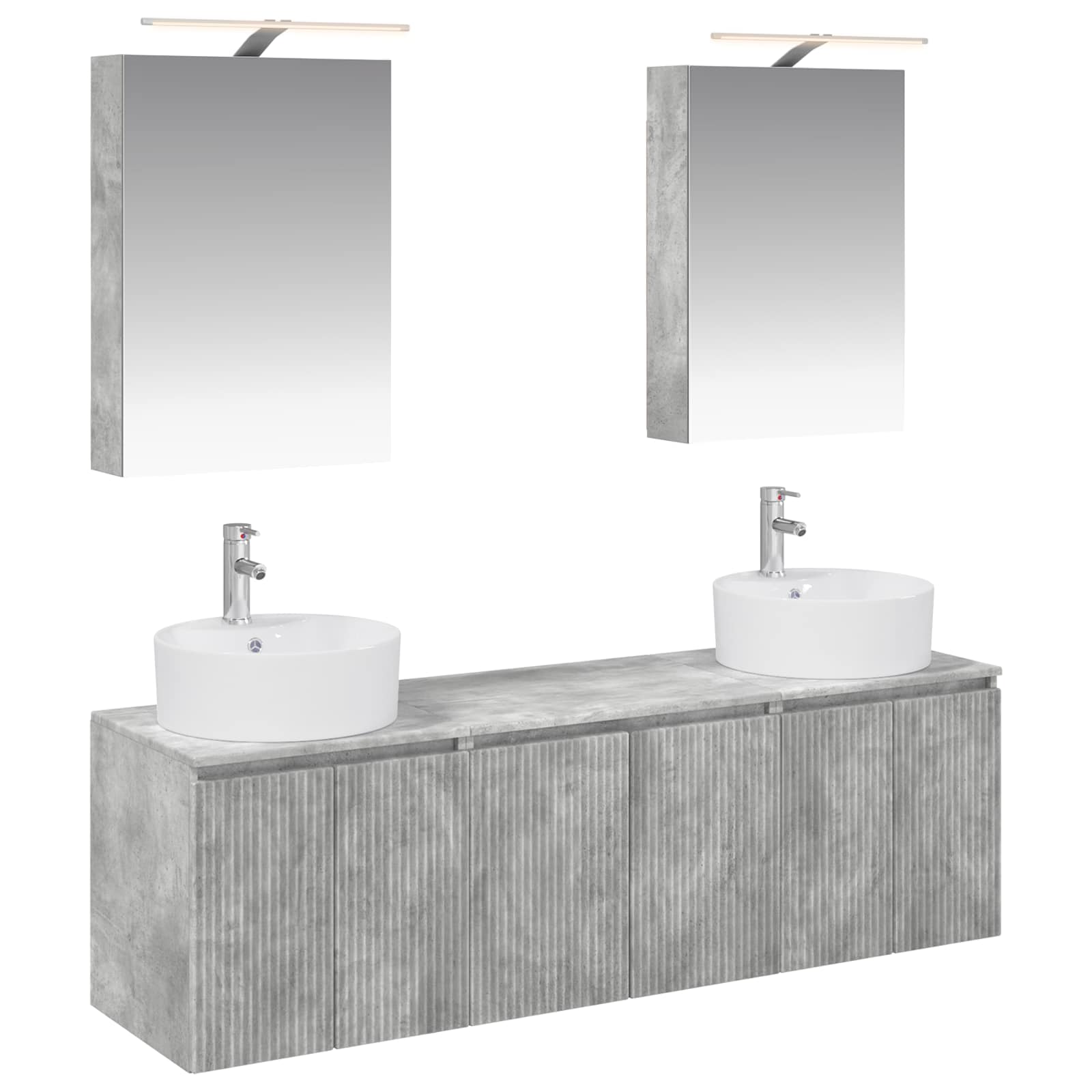 vidaXL Bathroom Cabinet Set 5 pcs Concrete Grey Engineered Wood 2
