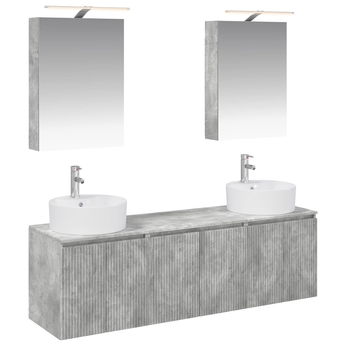 Bathroom Cabinet Set 5 pcs 50 x 14.5 x 70 cm Concrete grey