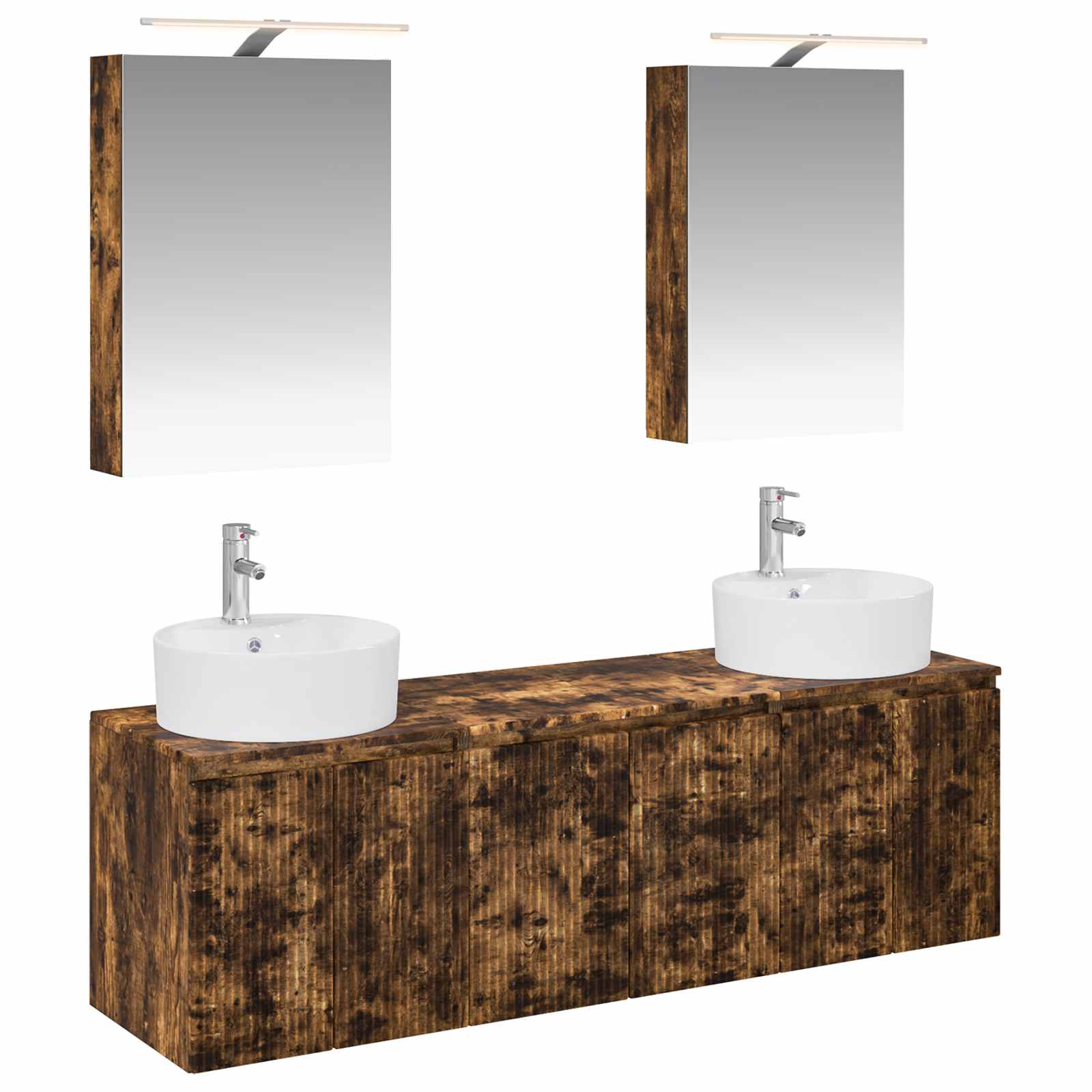 vidaXL Bathroom Cabinet Set 5 pcs Smoked Oak Engineered Wood 2