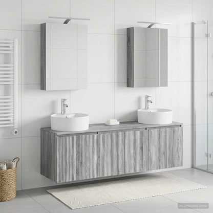 vidaXL Bathroom Cabinet Set 5 pcs Grey Sonoma Engineered Wood 1
