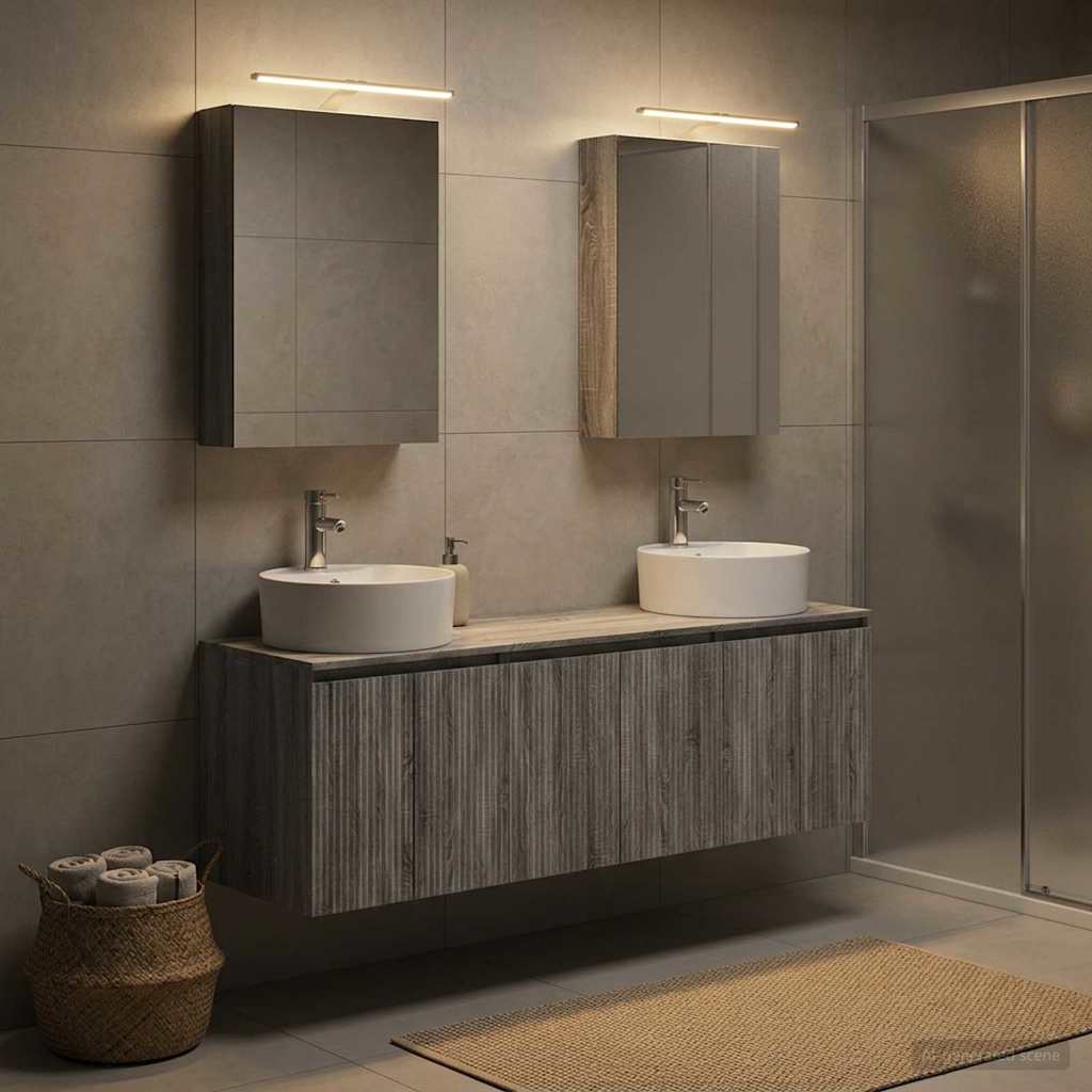 vidaXL Bathroom Cabinet Set 5 pcs Grey Sonoma Engineered Wood 4