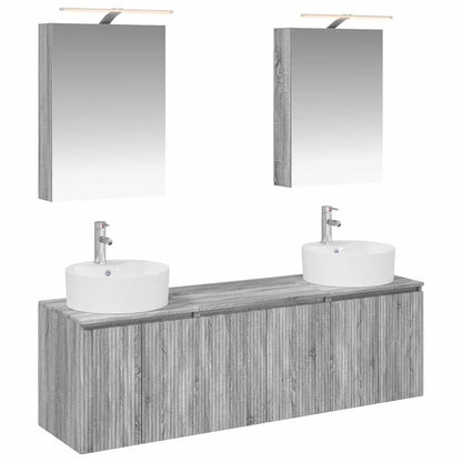 vidaXL Bathroom Cabinet Set 5 pcs Grey Sonoma Engineered Wood 2