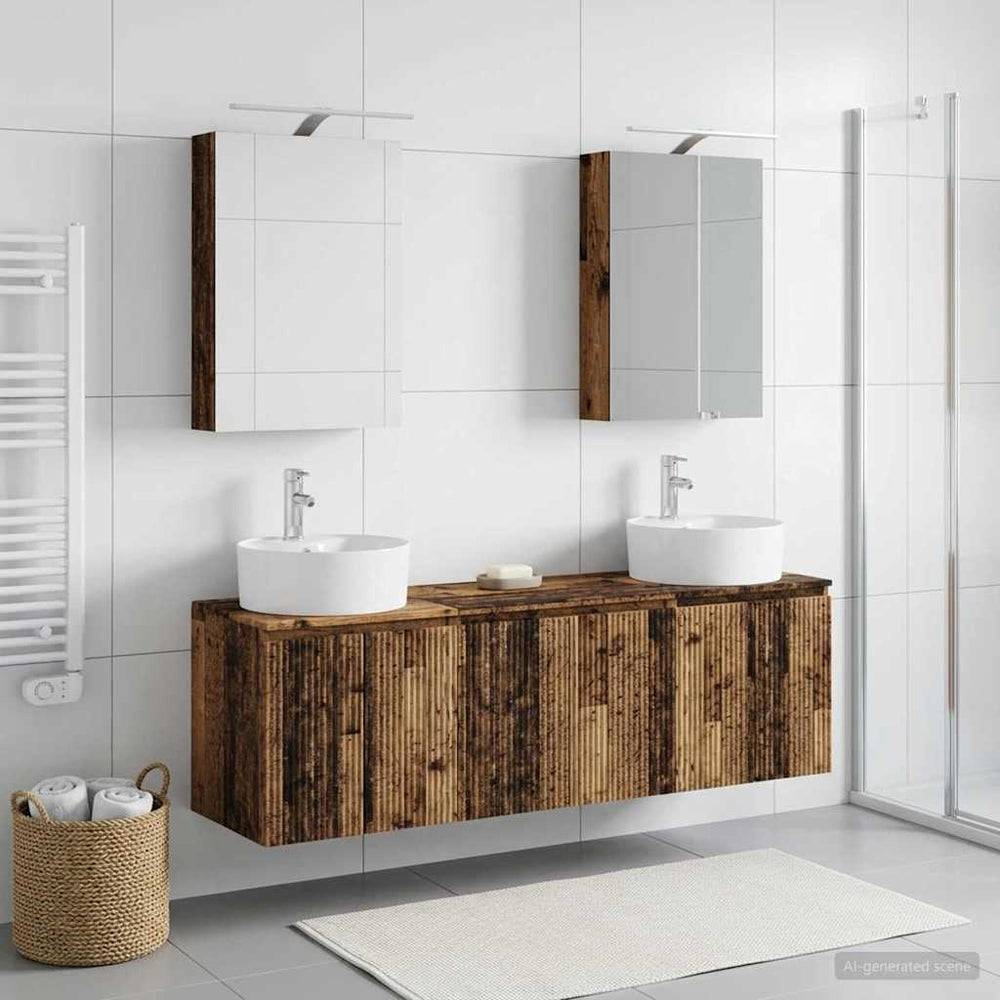 vidaXL Bathroom Cabinet Set 5 pcs Old Wood Engineered Wood