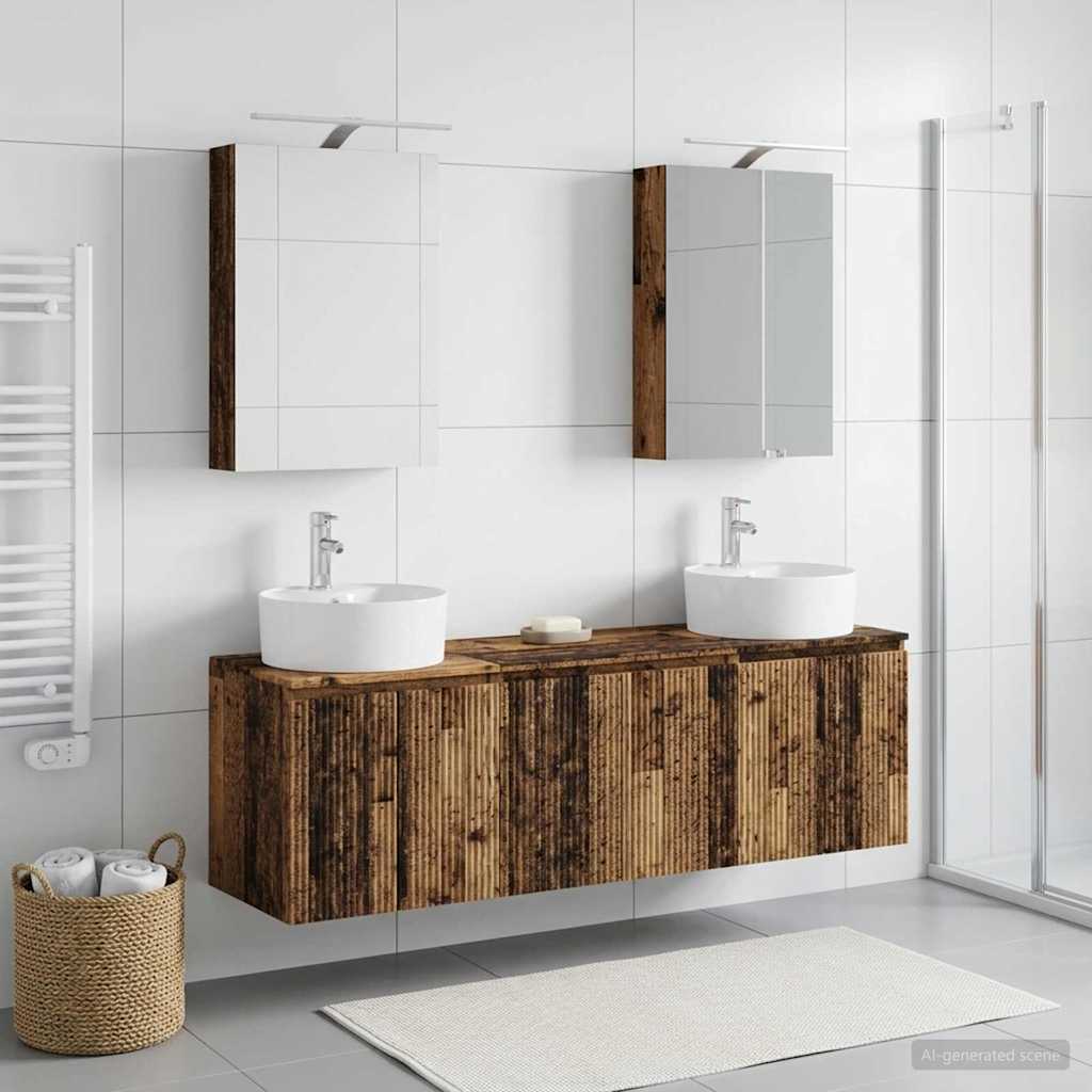 vidaXL Bathroom Cabinet Set 5 pcs Old Wood Engineered Wood 1