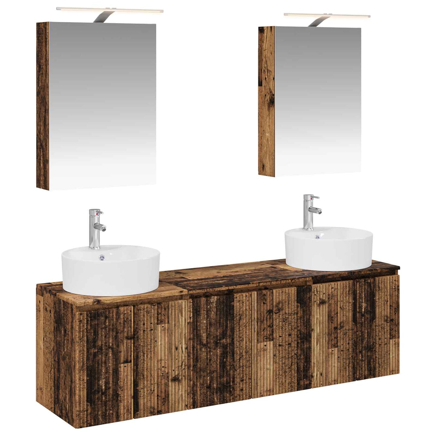 vidaXL Bathroom Cabinet Set 5 pcs Old Wood Engineered Wood 2