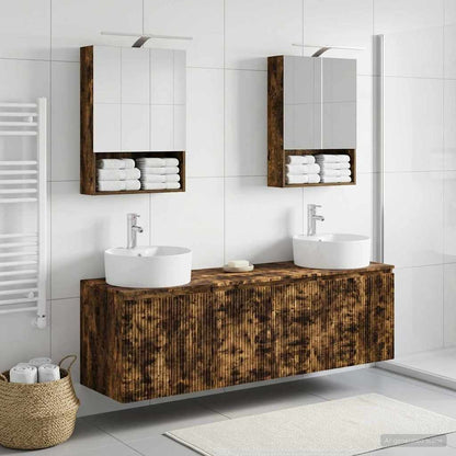 vidaXL Bathroom Cabinet Set 5 pcs Smoked Oak Engineered Wood 1