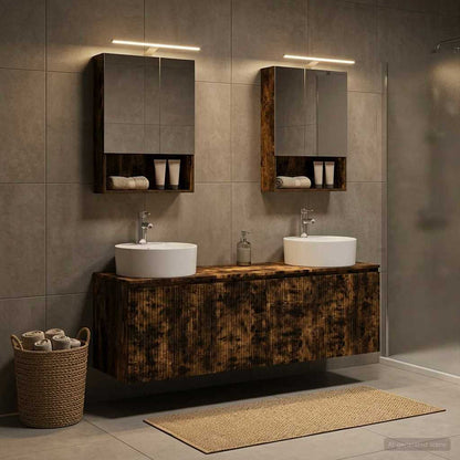 vidaXL Bathroom Cabinet Set 5 pcs Smoked Oak Engineered Wood 4