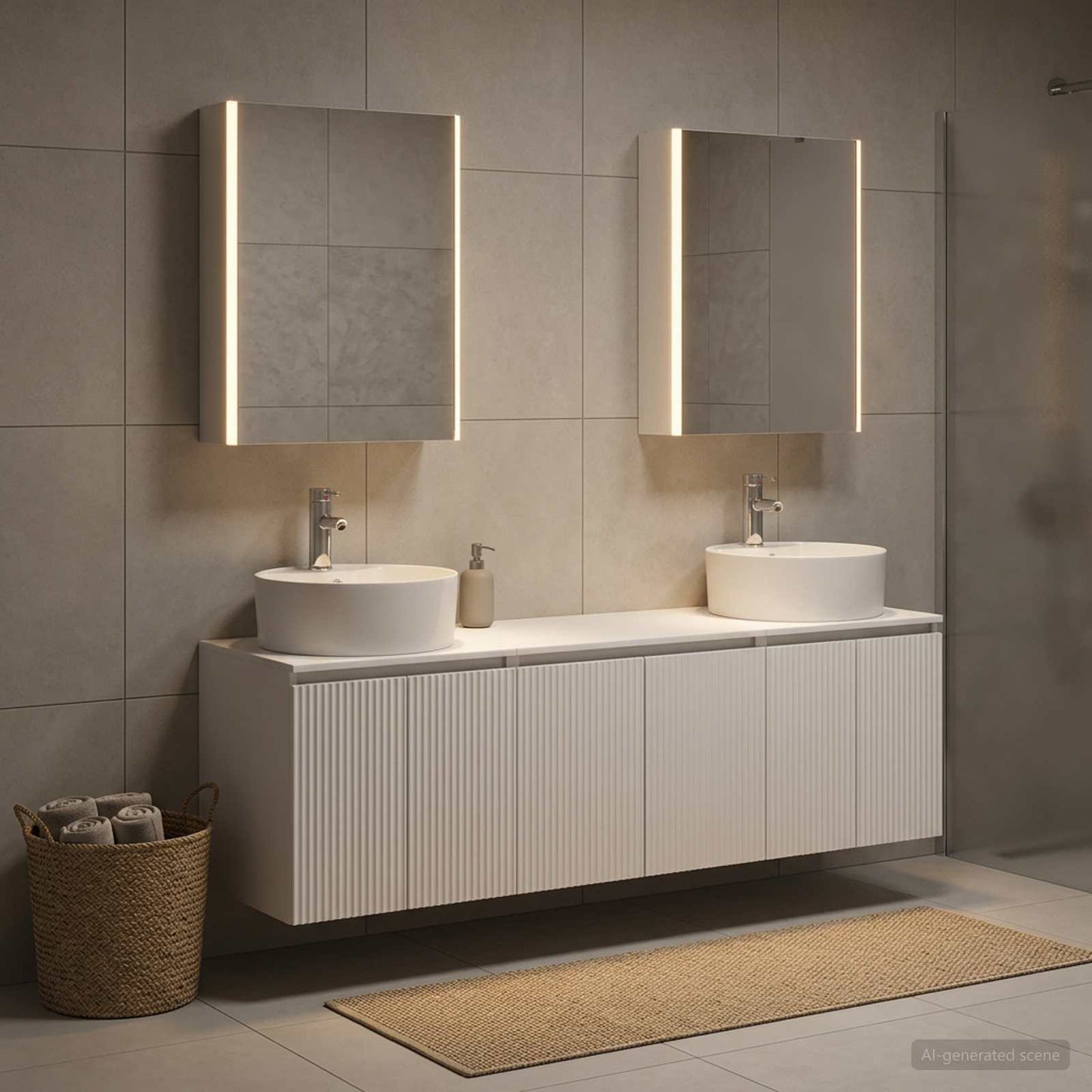 vidaXL Bathroom Cabinet Set 5 pcs White Engineered Wood 1