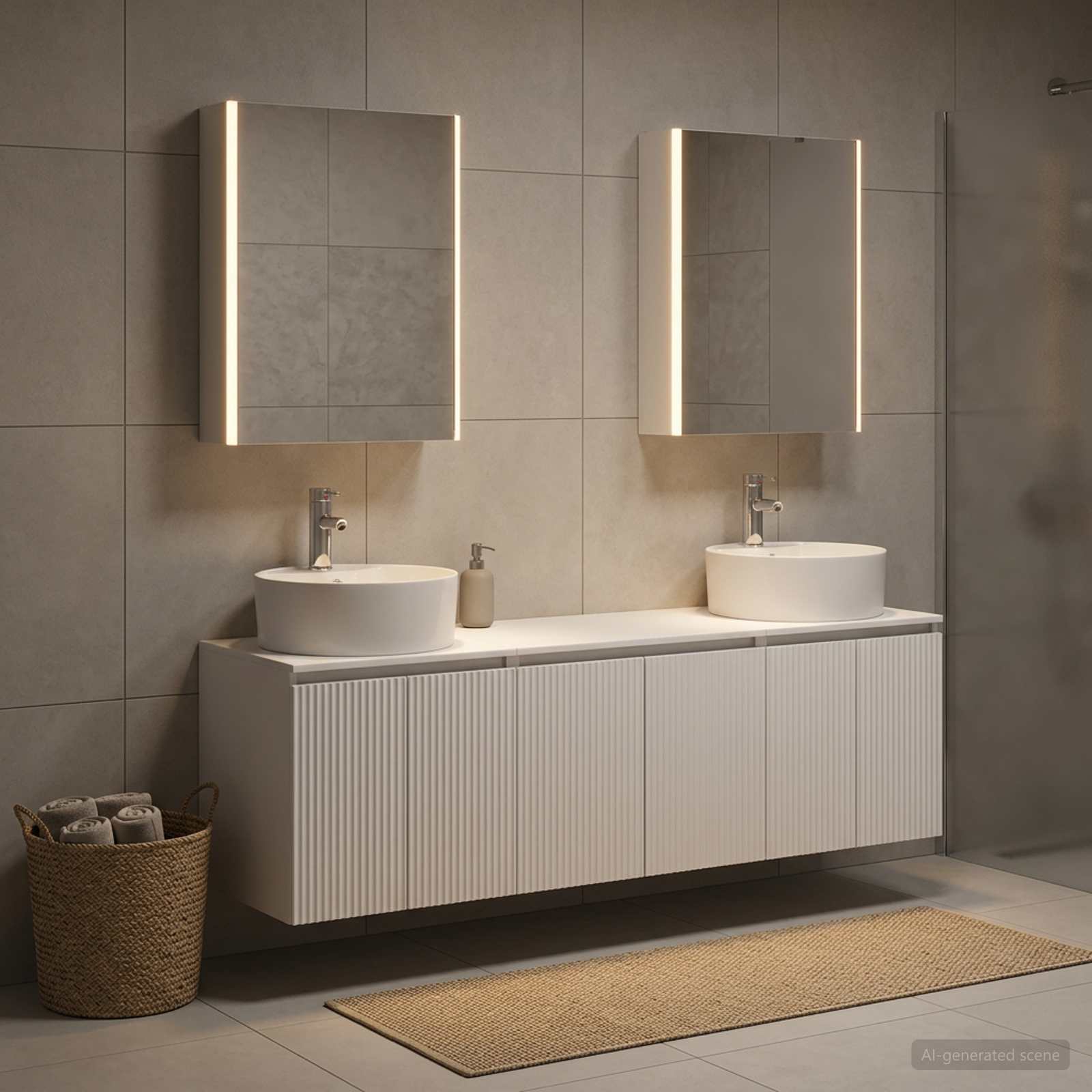 vidaXL Bathroom Cabinet Set 5 pcs White Engineered Wood 1