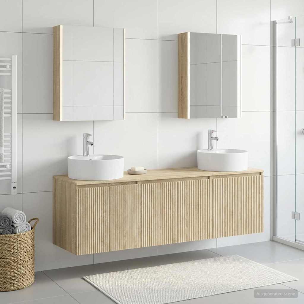 vidaXL Bathroom Cabinet Set 5 pcs Sonoma Oak Engineered Wood 1
