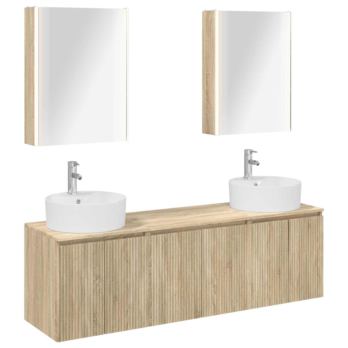 vidaXL Bathroom Cabinet Set 5 pcs Sonoma Oak Engineered Wood 2