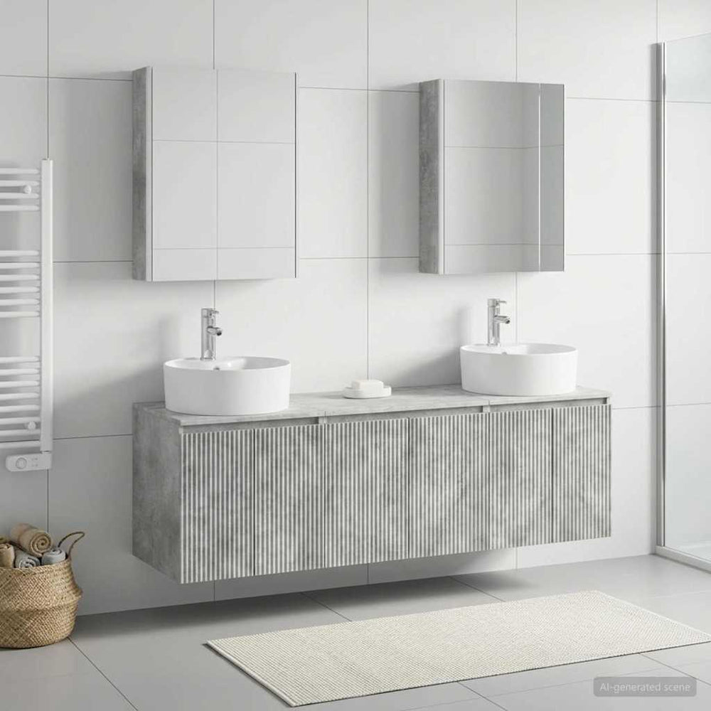 vidaXL Bathroom Cabinet Set 5 pcs Concrete Grey Engineered Wood