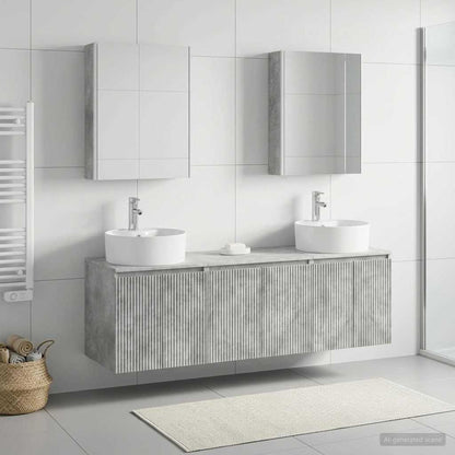 vidaXL Bathroom Cabinet Set 5 pcs Concrete Grey Engineered Wood 1