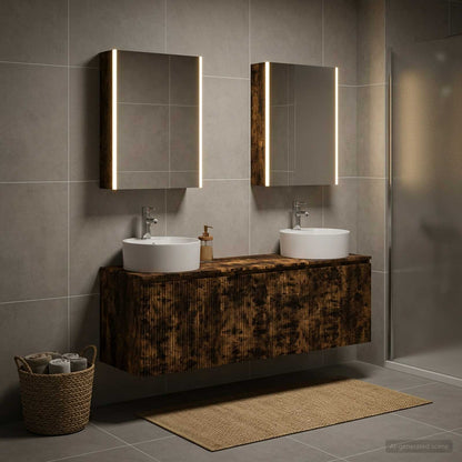 vidaXL Bathroom Cabinet Set 5 pcs Smoked Oak Engineered Wood 4