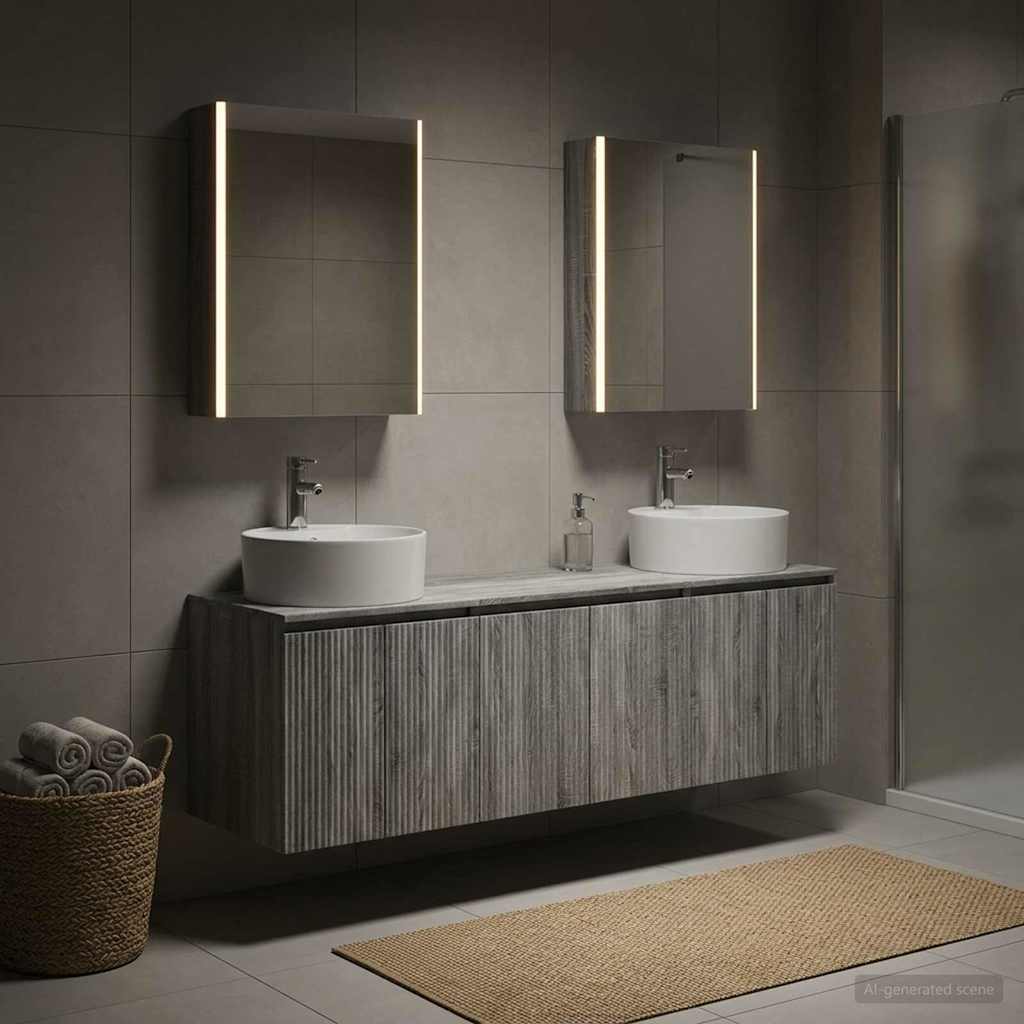 vidaXL Bathroom Cabinet Set 5 pcs Grey Sonoma Engineered Wood 4