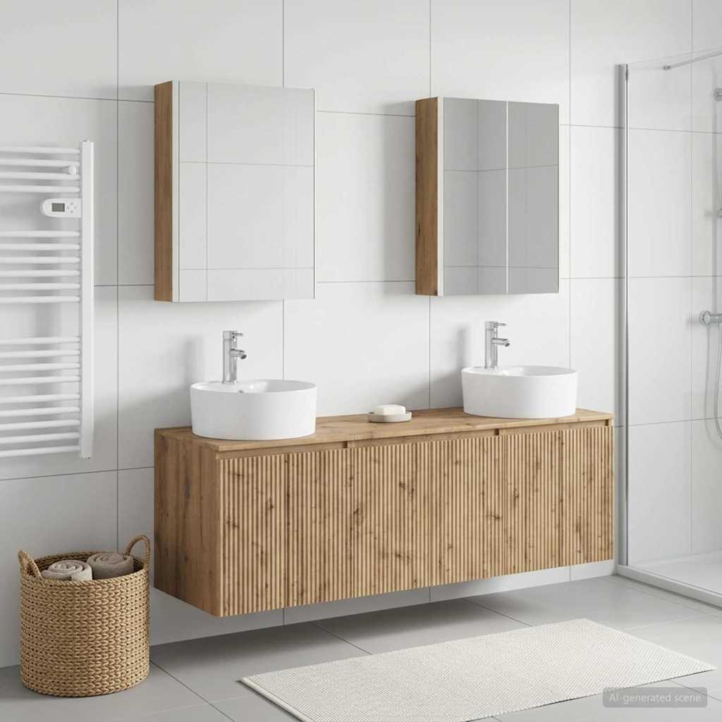 vidaXL Bathroom Cabinet Set 5 pcs Artisan Oak Engineered Wood 4