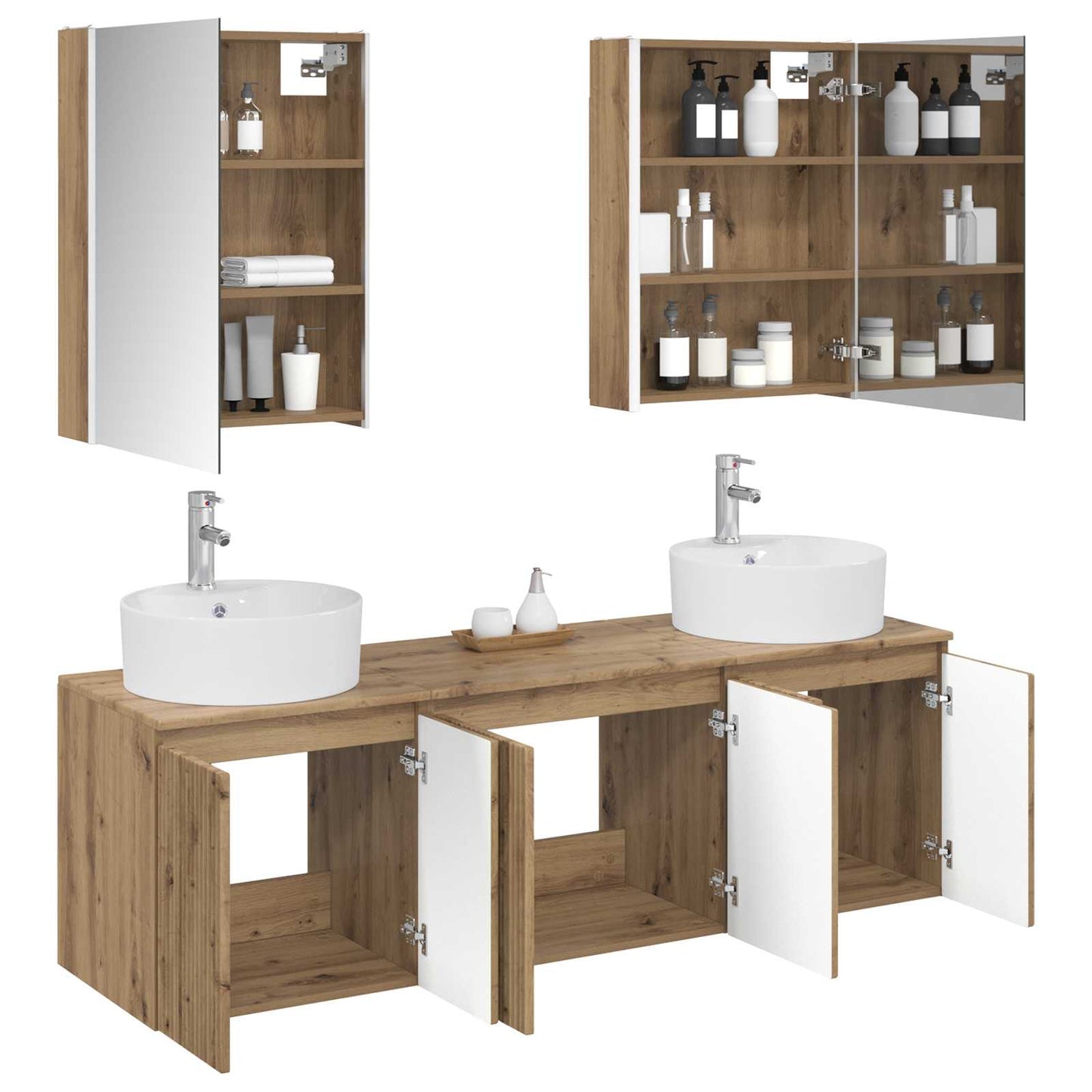 vidaXL Bathroom Cabinet Set 5 pcs Artisan Oak Engineered Wood 3