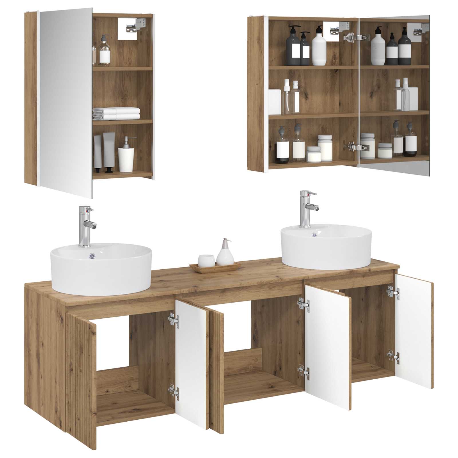 vidaXL Bathroom Cabinet Set 5 pcs Artisan Oak Engineered Wood 3