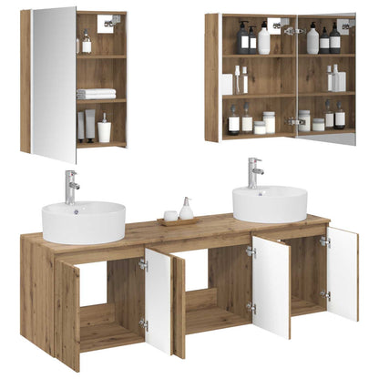 vidaXL Bathroom Cabinet Set 5 pcs Artisan Oak Engineered Wood 3