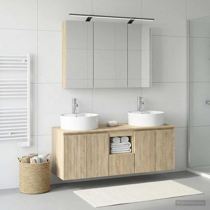 vidaXL Bathroom Cabinet Set 4 pcs Sonoma Oak Engineered Wood 4