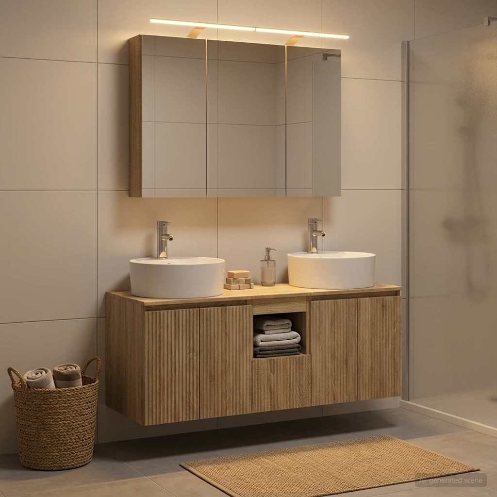 vidaXL Bathroom Cabinet Set 4 pcs Sonoma Oak Engineered Wood 1