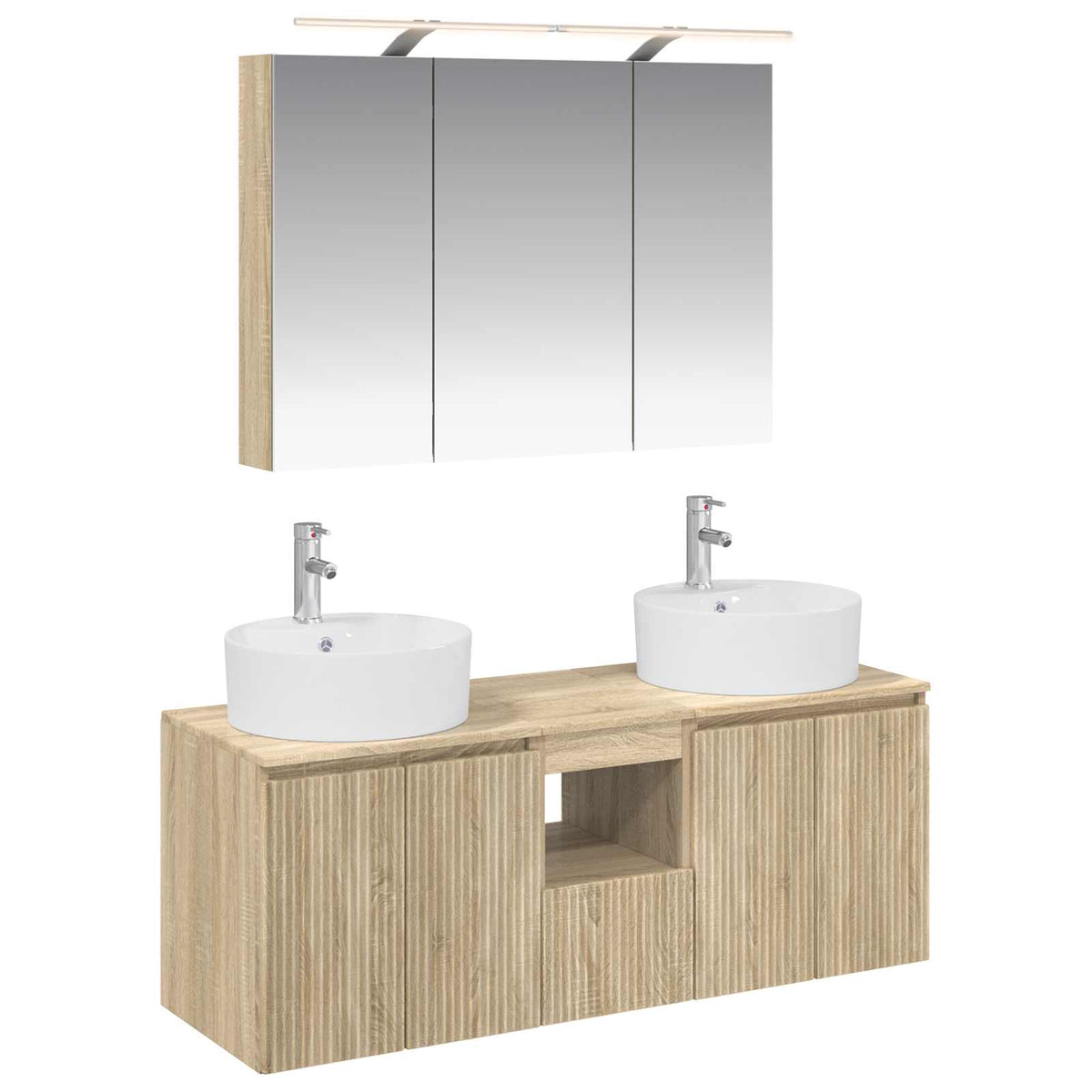 vidaXL Bathroom Cabinet Set 4 pcs Sonoma Oak Engineered Wood 2