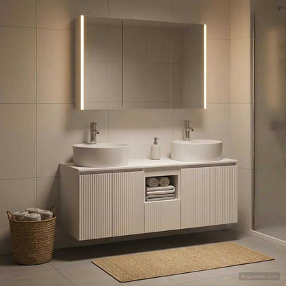 vidaXL Bathroom Cabinet Set 4 pcs White Engineered Wood 4
