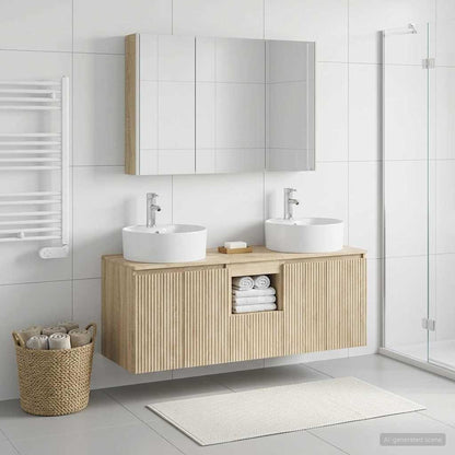 vidaXL Bathroom Cabinet Set 4 pcs Sonoma Oak Engineered Wood 4