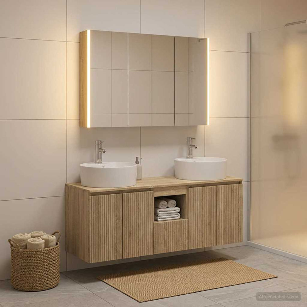 vidaXL Bathroom Cabinet Set 4 pcs Sonoma Oak Engineered Wood