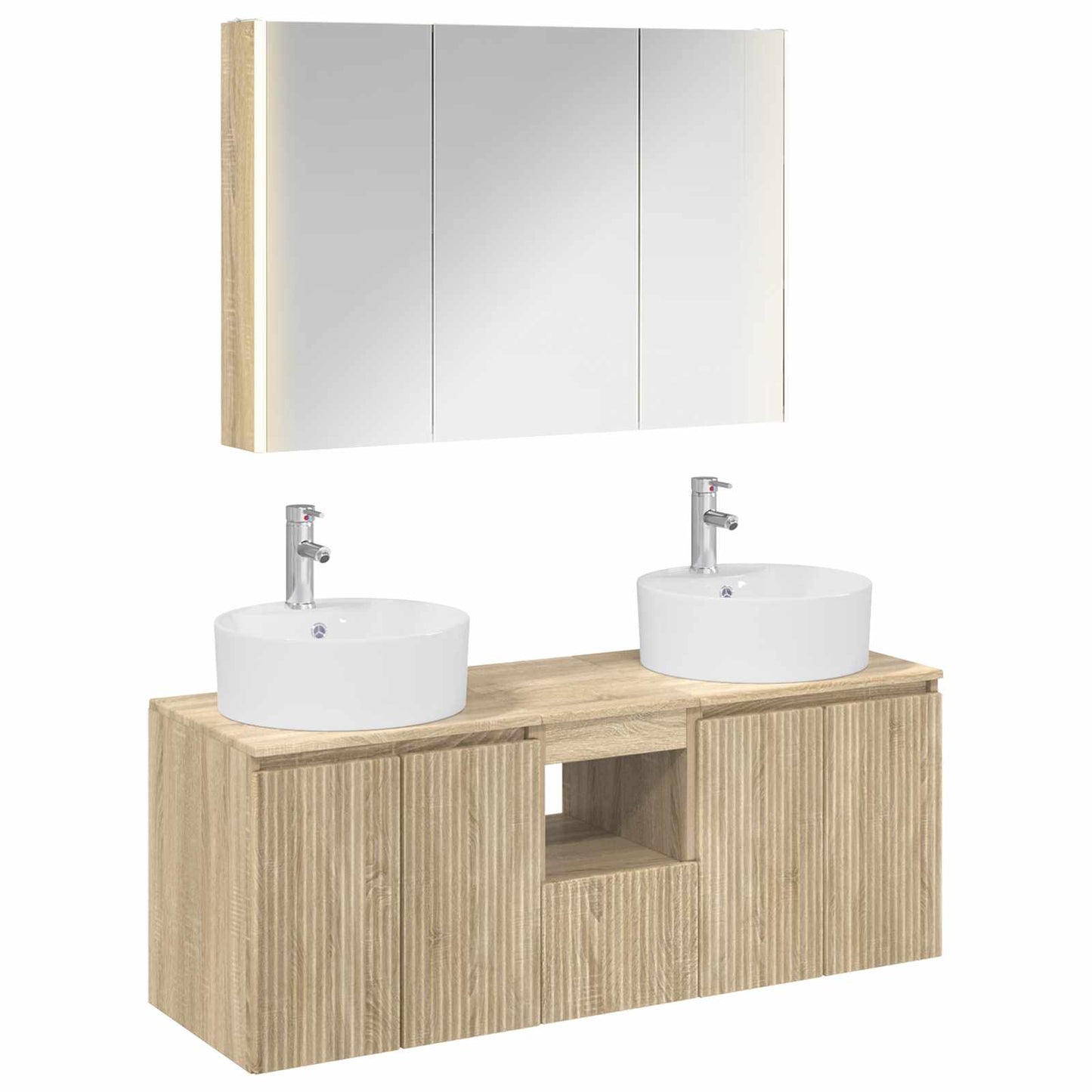 vidaXL Bathroom Cabinet Set 4 pcs Sonoma Oak Engineered Wood 2