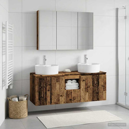 vidaXL Bathroom Cabinet Set 4 pcs Old Wood Engineered Wood 1