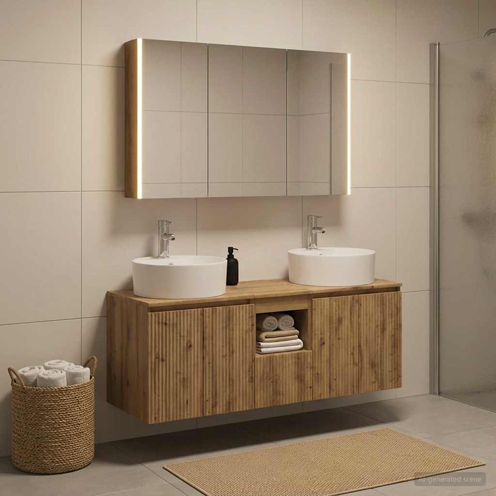 vidaXL Bathroom Cabinet Set 4 pcs Artisan Oak Engineered Wood 4