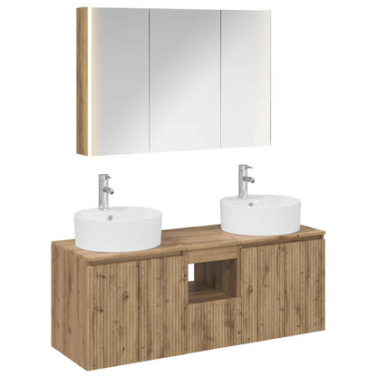 vidaXL Bathroom Cabinet Set 4 pcs Artisan Oak Engineered Wood 2
