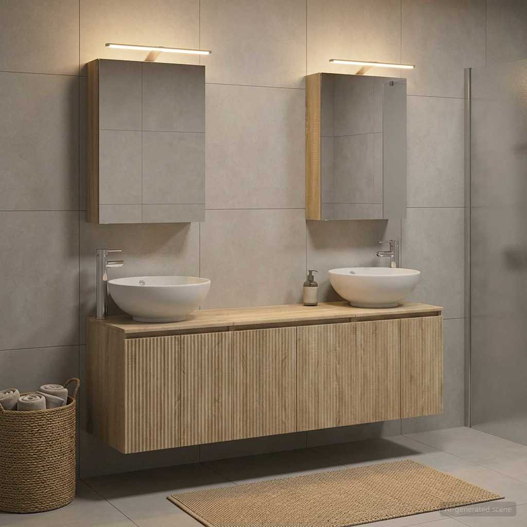 vidaXL Bathroom Cabinet Set 5 pcs Sonoma Oak Engineered Wood 1
