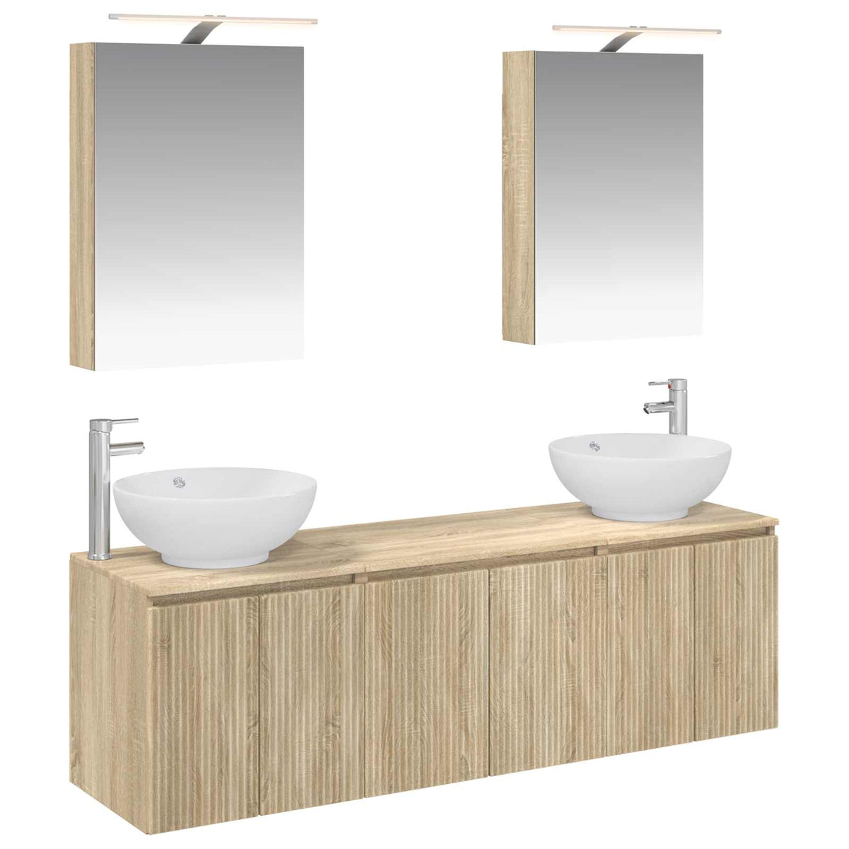 vidaXL Bathroom Cabinet Set 5 pcs Sonoma Oak Engineered Wood 2