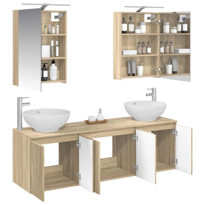 vidaXL Bathroom Cabinet Set 5 pcs Sonoma Oak Engineered Wood 3