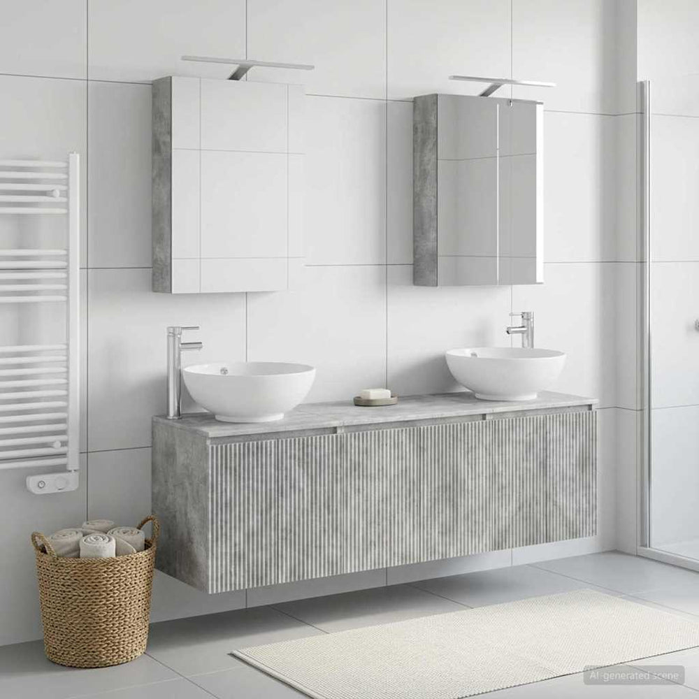 vidaXL Bathroom Cabinet Set 5 pcs Concrete Grey Engineered Wood
