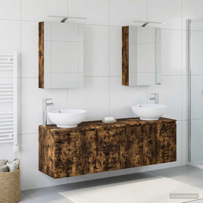 vidaXL Bathroom Cabinet Set 5 pcs Smoked Oak Engineered Wood 4